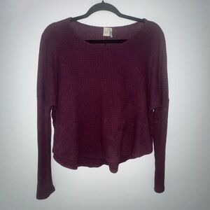 Paper Crane Plum Textured Long Sleeve Top